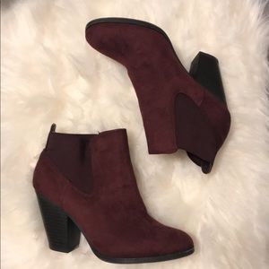 Maroon Suede Booties